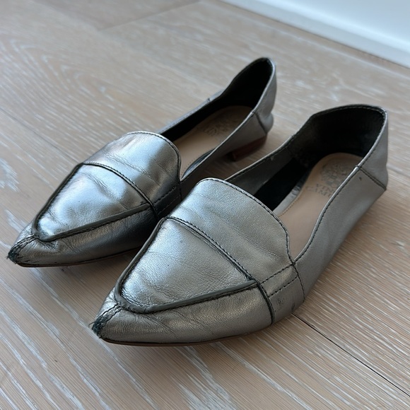 Vince Camuto Maira Pointed Toe Loafers in Gunmetal Gray/Silver - Picture 3 of 8